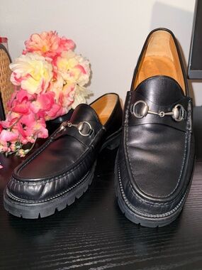 Gucci Men’s Black Leather Horsebit Loafers Size 8 US | Authentic | Made in Italy